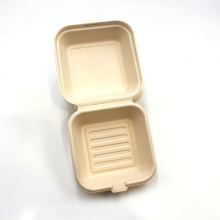 Biodegradable sugarcane food container bagasse burger box for party